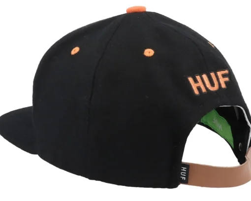 Home Base 6 Panel Black Strapback - HUF