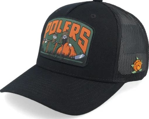 Hooja Polers Badge Black A-Frame Trucker - SQRTN