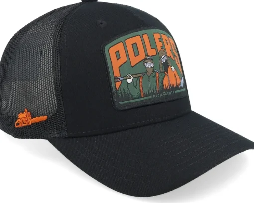 Hooja Polers Badge Black A-Frame Trucker - SQRTN