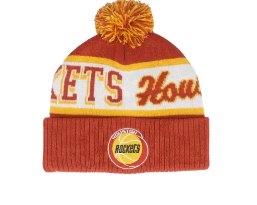 Houston Rockets Block Sweep Knit Hwc Red Pom - Mitchell & Ness