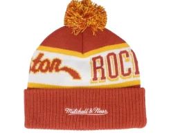 Houston Rockets Block Sweep Knit Hwc Red Pom - Mitchell & Ness