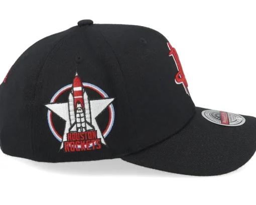 Houston Rockets Classic Custom Patch Black Adjustable - Mitchell & Ness