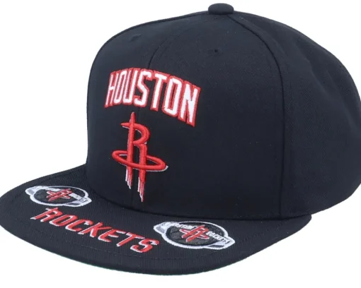 Houston Rockets Front Loaded Black Snapback - Mitchell & Ness