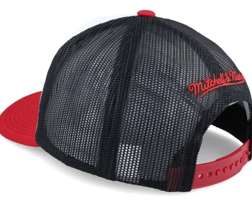 Houston Rockets Globe Hwc White/Black/Red Trucker - Mitchell & Ness