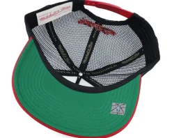 Houston Rockets Globe Hwc White/Black/Red Trucker - Mitchell & Ness