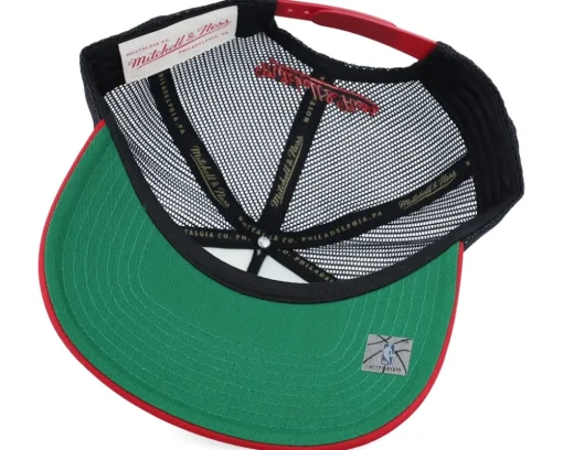 Houston Rockets Globe Hwc White/Black/Red Trucker - Mitchell & Ness