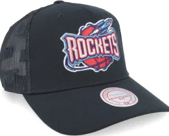 Houston Rockets Monogram Black A-frame Trucker - Mitchell & Ness