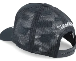 Houston Rockets Monogram Black A-frame Trucker - Mitchell & Ness