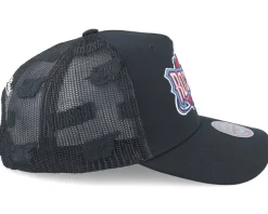 Houston Rockets Monogram Black A-frame Trucker - Mitchell & Ness