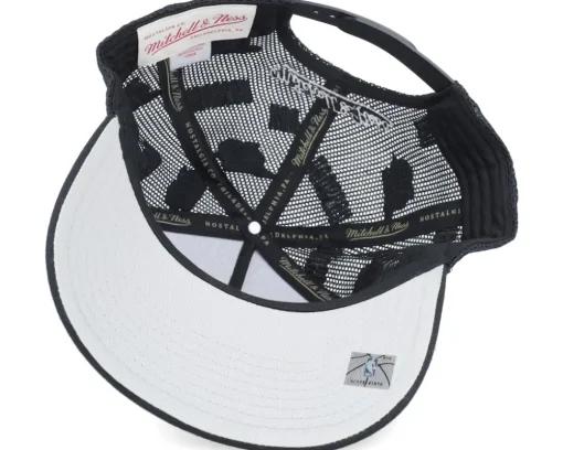 Houston Rockets Monogram Black A-frame Trucker - Mitchell & Ness