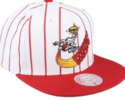 Houston Rockets Retro Pinstripe White Snapback - Mitchell & Ness