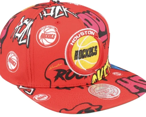 Houston Rockets Sticker Pack Red Snapback - Mitchell & Ness