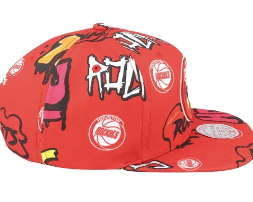 Houston Rockets Sticker Pack Red Snapback - Mitchell & Ness