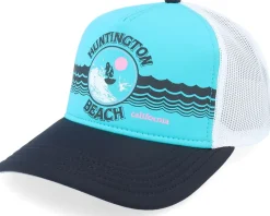 Huntington Beach Riptide Valin White/Chlorine Blue Trucker - American Needle