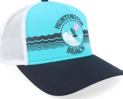 Huntington Beach Riptide Valin White/Chlorine Blue Trucker - American Needle