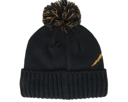 Intarsia Knit Black/Yellow Pom - Bauer