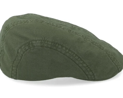 Ivy Cap Delave Organic Cotton Forest Green Flat Cap - Stetson