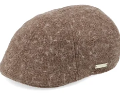 Ivy Cap In Wool-mix Fabric Nutria Flat Cap - Seeberger