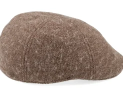Ivy Cap In Wool-mix Fabric Nutria Flat Cap - Seeberger