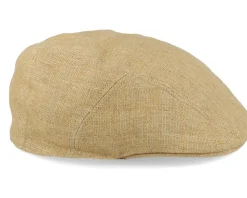 Ivy Cap Linen Sustainable Beige Flat Cap - Stetson