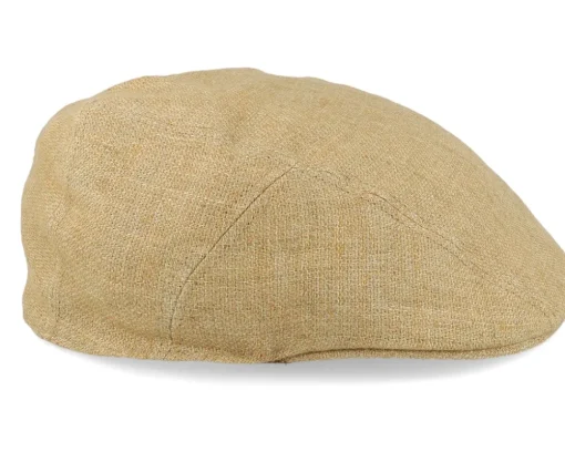 Ivy Cap Linen Sustainable Beige Flat Cap - Stetson