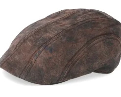 Ivy Cap Pigskin Dark Brown Flat Cap - Stetson