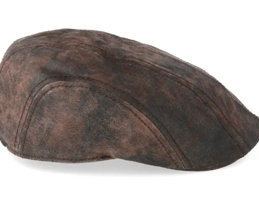 Ivy Cap Pigskin Dark Brown Flat Cap - Stetson