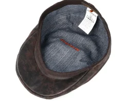 Ivy Cap Pigskin Dark Brown Flat Cap - Stetson