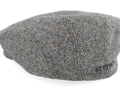 Ivy Cap Silk Black/Brown Herringbone Flat Cap - Stetson
