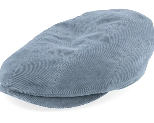 Ivy Cap Sustainable Corduroy Blue Flat Cap - Stetson