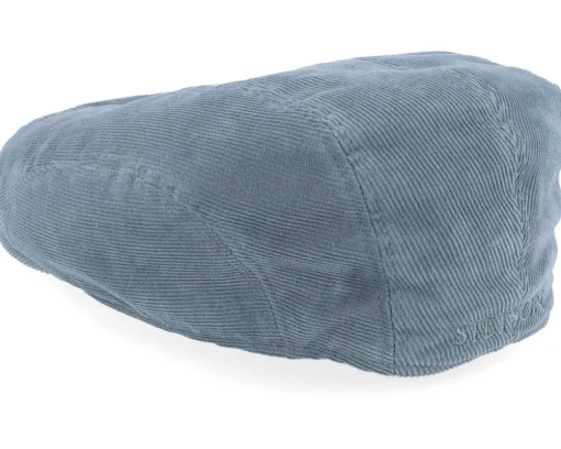 Ivy Cap Sustainable Corduroy Blue Flat Cap - Stetson