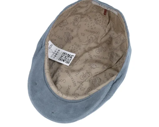 Ivy Cap Sustainable Corduroy Blue Flat Cap - Stetson
