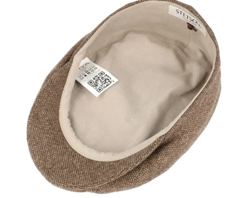 Ivy Cap Undyed Wool Sustainable Beige Flat Cap - Stetson