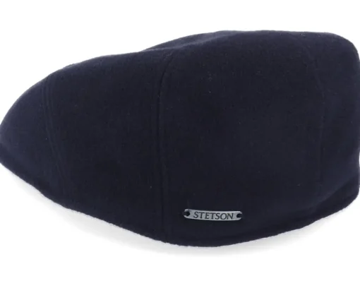Ivy Cap Wool/Cashmere Navy Flat Cap - Stetson