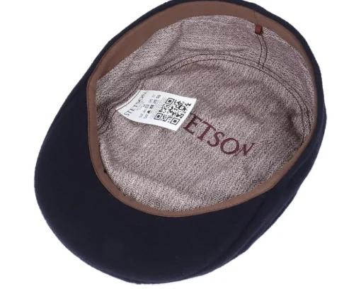 Ivy Cap Wool/Cashmere Navy Flat Cap - Stetson
