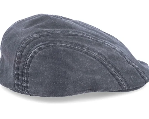 Ivy CO/PE Ear Flap Black Flat Cap - Stetson