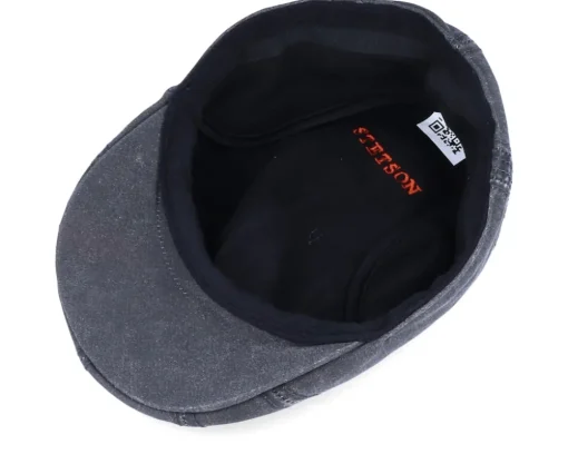 Ivy CO/PE Ear Flap Black Flat Cap - Stetson
