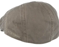 Ivy Cotton Dark Beige Flat Cap - Stetson