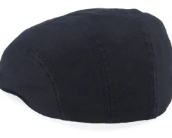 Ivy Cotton Twill Black Flat Cap - Stetson