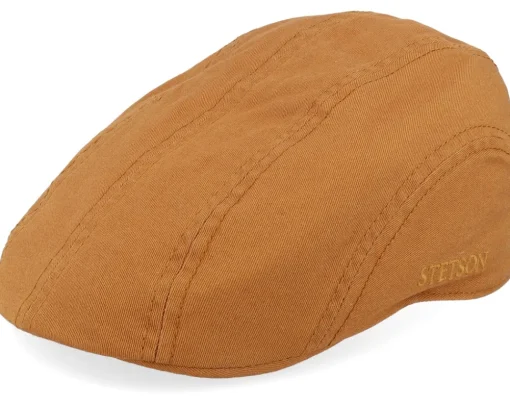 Ivy Cotton Twill Golden Honey Flat Cap - Stetson