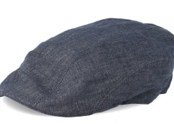 Ivy Linen Dark Grey Flat Cap - Stetson
