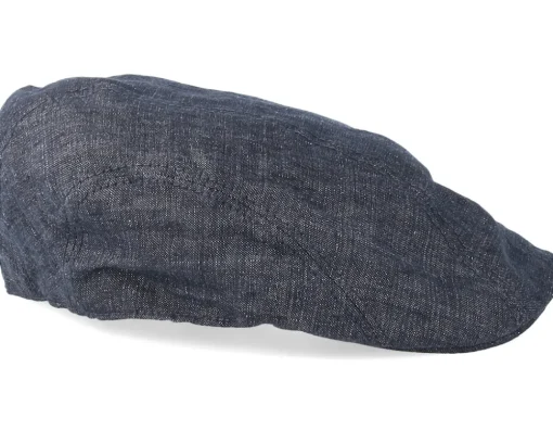 Ivy Linen Dark Grey Flat Cap - Stetson