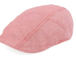 Ivy Linen Peach Herringbone Flat Cap - Stetson