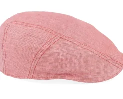 Ivy Linen Peach Herringbone Flat Cap - Stetson