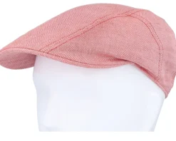 Ivy Linen Peach Herringbone Flat Cap - Stetson