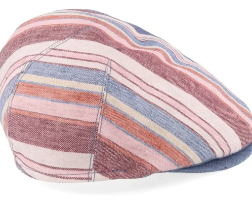 Jasper Linen Stripes Denim Flat Cap - Mayser