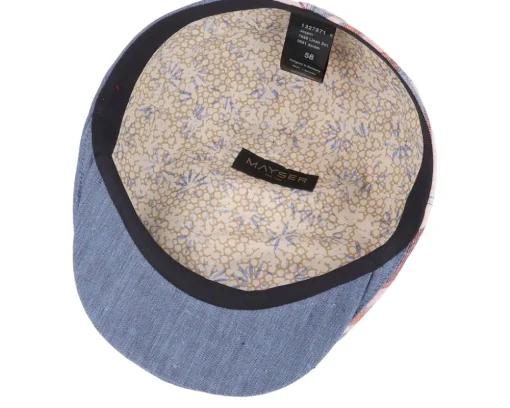 Jasper Linen Stripes Denim Flat Cap - Mayser