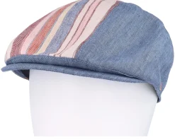 Jasper Linen Stripes Denim Flat Cap - Mayser
