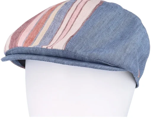 Jasper Linen Stripes Denim Flat Cap - Mayser