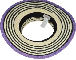 Joanna Light Tan/Black Visor Straw Hat - Brixton
